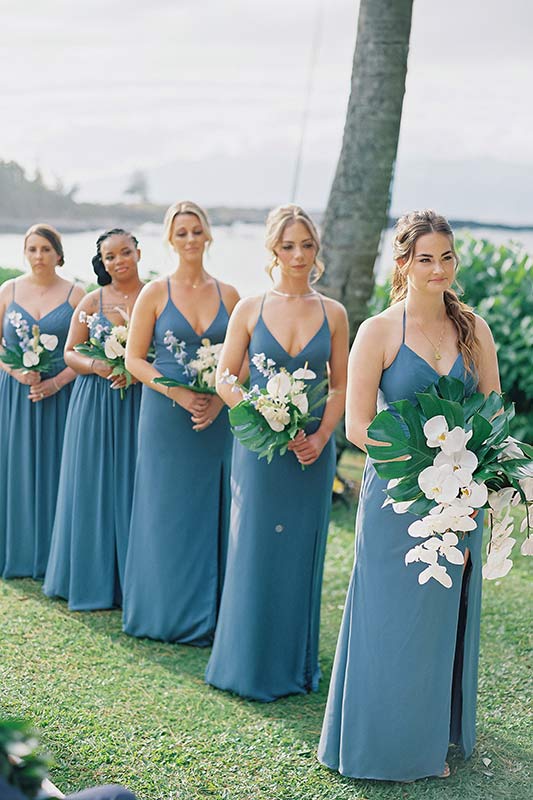 Wedding in Maui Hair and makeup styling for whole bridal party