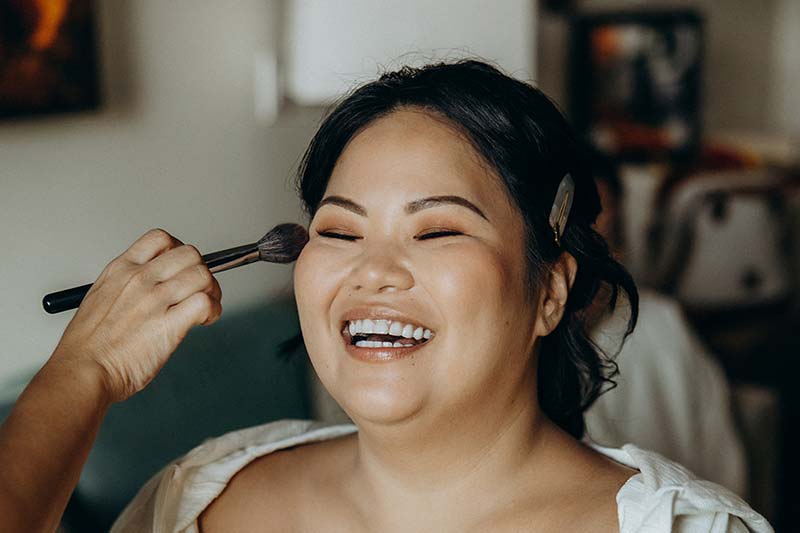 Bridal makeup application in Maui Hawaii